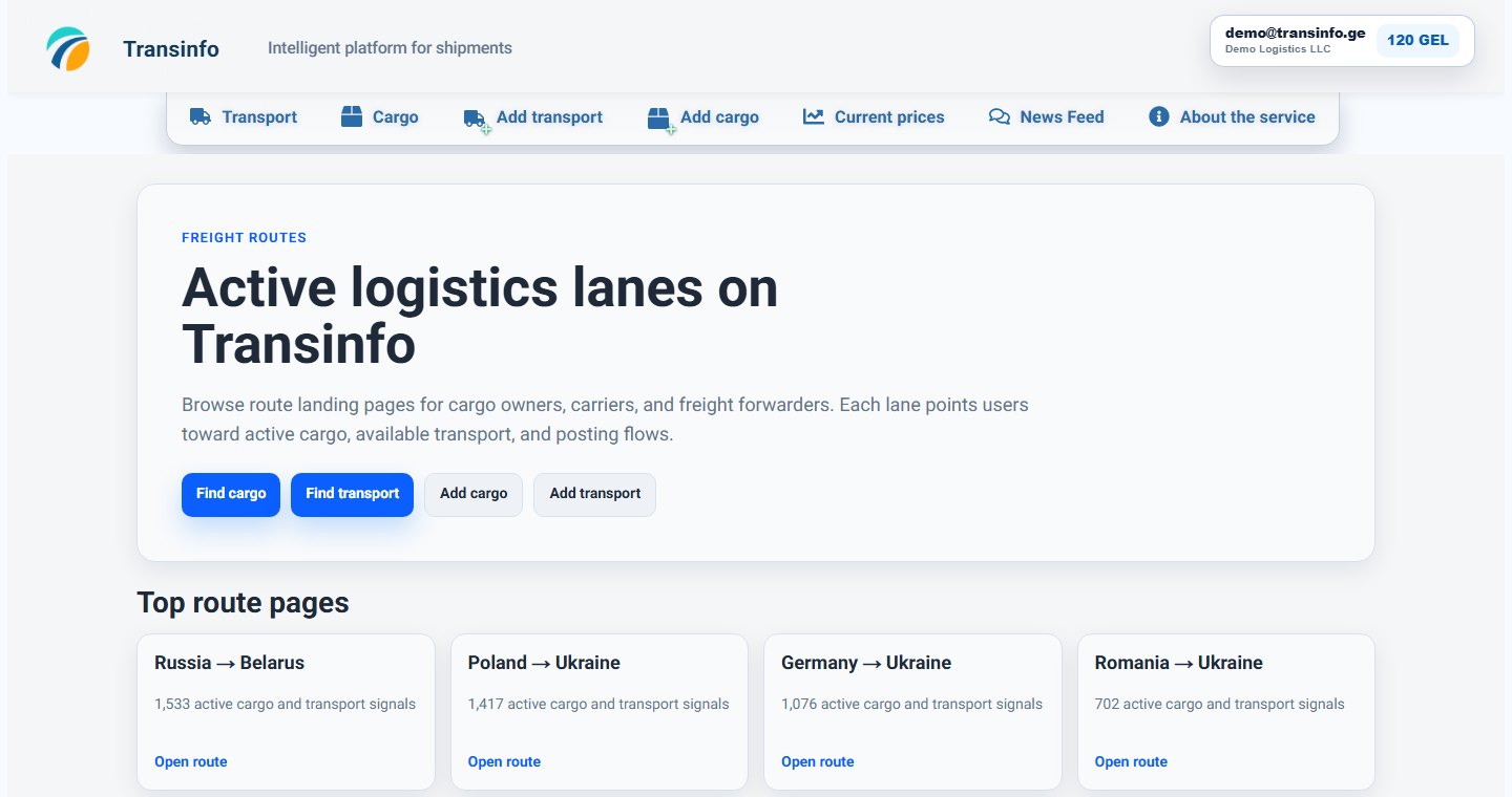 Route page. Lane overview